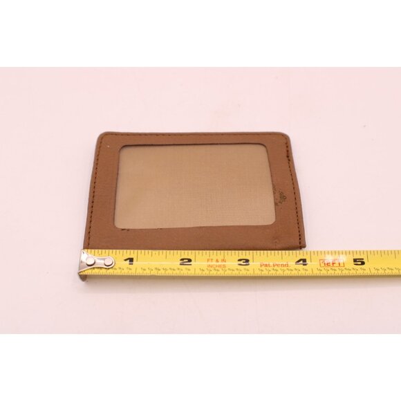 Pocket Wallet Small Case Business ID Card Holder Faux Leather Camel Brown Vtg - Picture 7 of 8